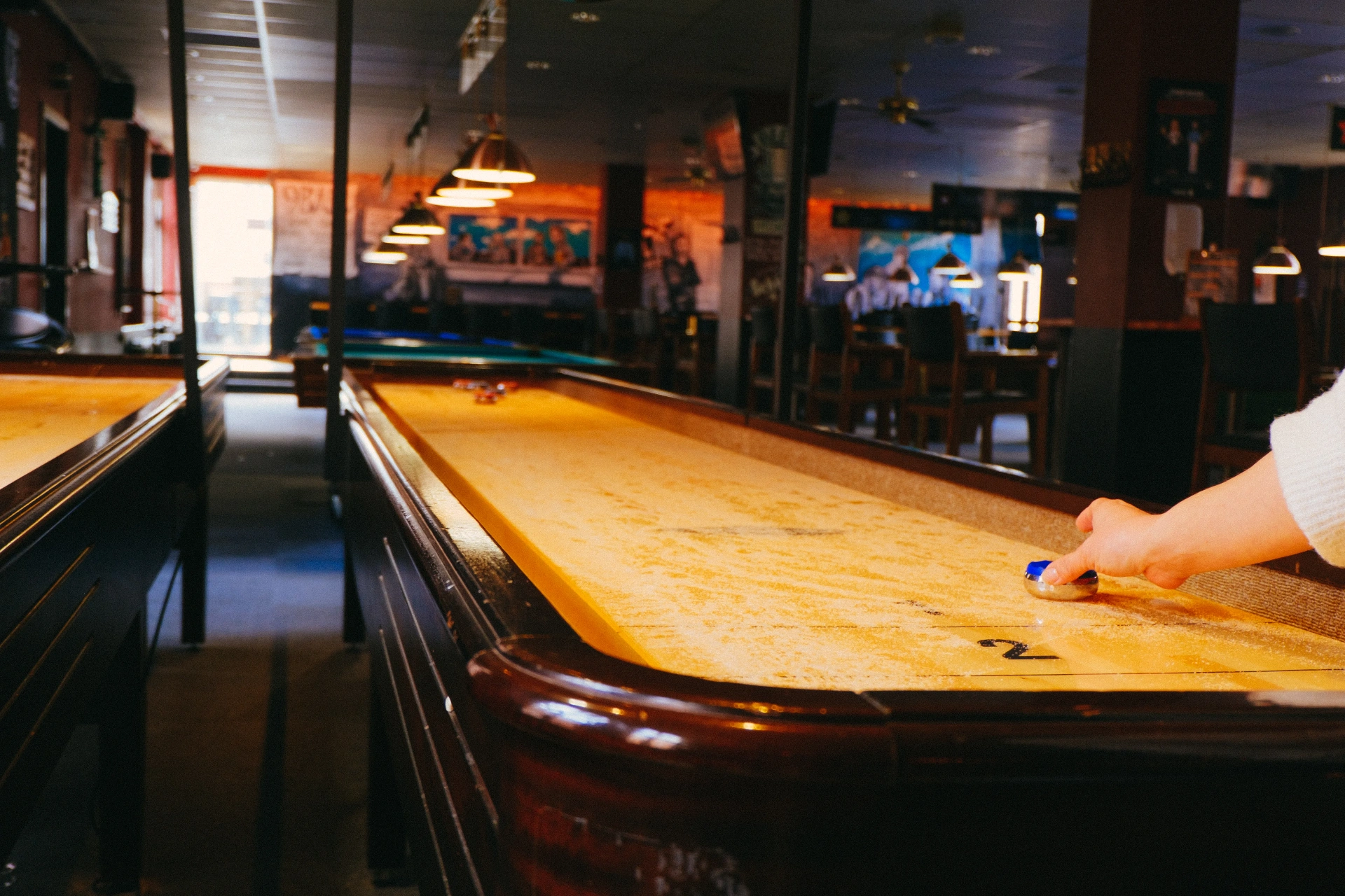 Shuffleboard-bord hos Pool-Pub Copenhagen